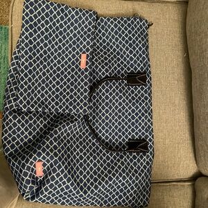 Scout Navy and Cream Lattice Tote